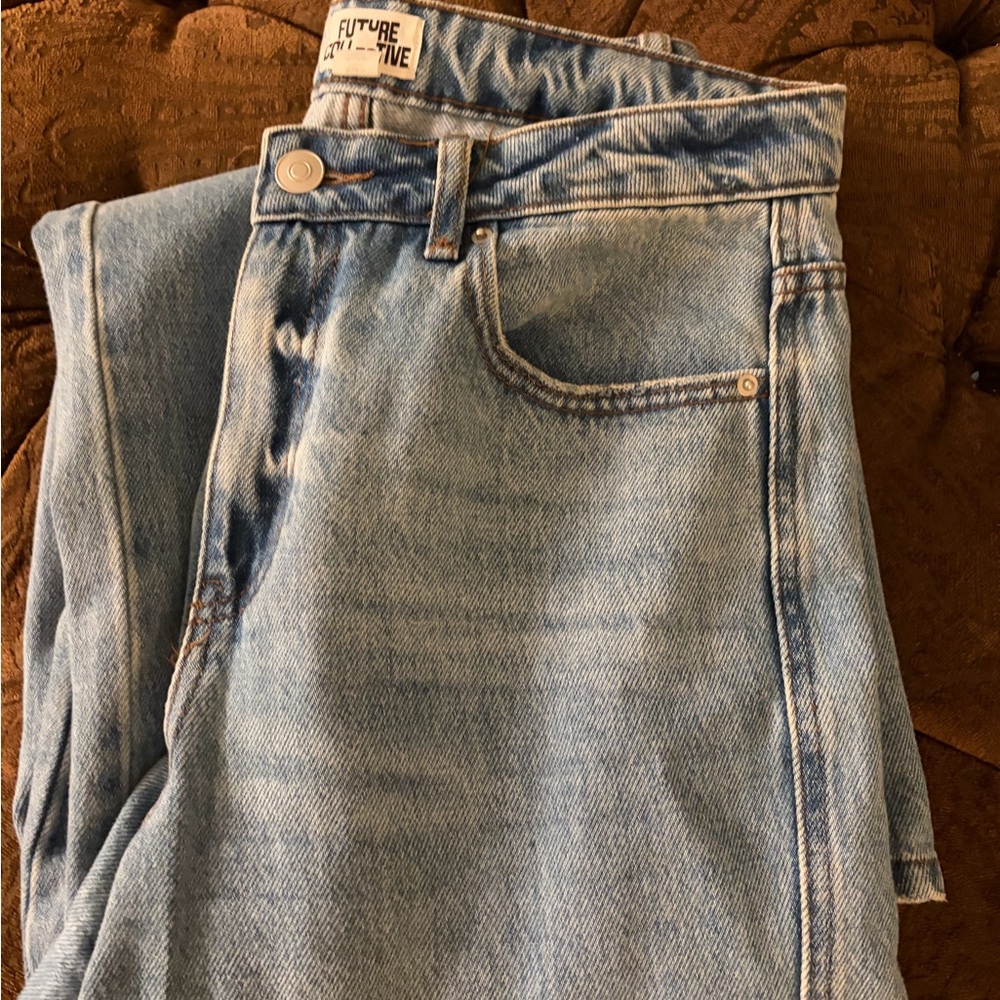 Future Collective Women's Light Blue Flare Jeans